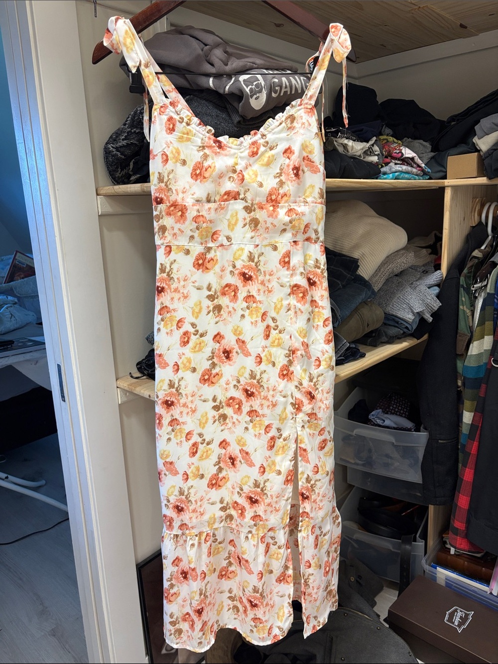 Abercrombie & Fitch floral tie-strap maxi dress XS